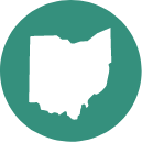 ohio icon in green circle against transparent background
